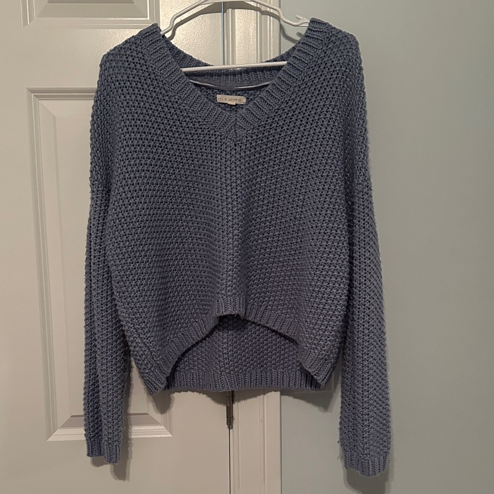 PacSun V-Neck Sweater in Dusty Blue